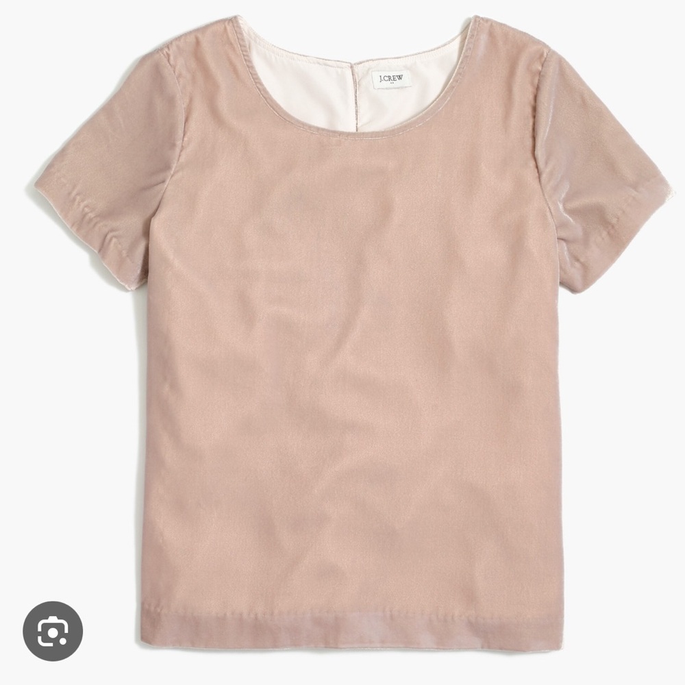 NWT J. Crew Factory Velvet Short Sleeve Top Size Medium